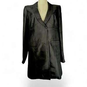 Leon Max Silk Blend Blazer‎ Jacket Black Limited Edition Size 8 NWT